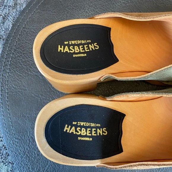 Swedish Hasbeens Suede Combo Clog Sandal Women's 38 - Picture 6 of 10